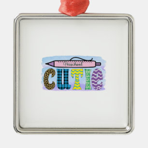 Preschool Cutie Teacher Metal Tree Decoration