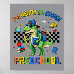 Preschool Dinosaur Dino T-Rex Back To School Kids Poster