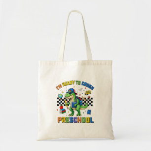 Preschool Dinosaur Dino T-Rex Back To School Kids Tote Bag