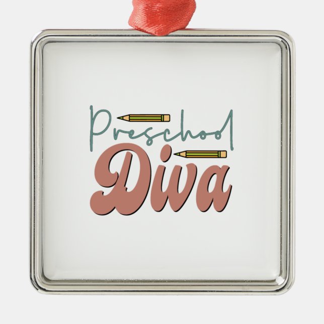 Preschool Diva Metal Tree Decoration (Front)