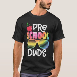 Preschool Dude Sunglasses Tie Dye  Back To School  T-Shirt