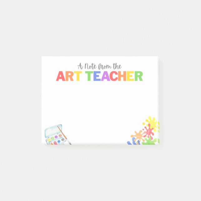 Preschool Elementary Art Teacher Gift Notes (Front)