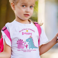 Preschool Girl Graduation Dinosaur Custom Name