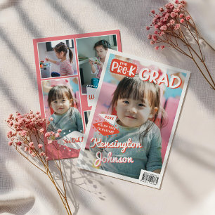 Preschool Grad Fun Graduate Photo Magazine Cover Announcement