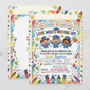 Preschool Grad Invite - Crayon Themed Party