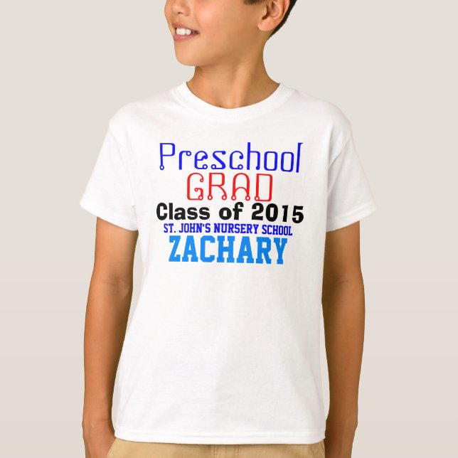 Preschool Graduate Class of Colourful Name Shirt (Front)