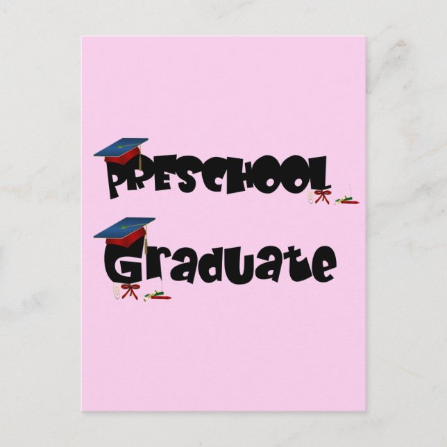 Preschool Graduate  Tshirts and Gifts Announcement Postcard (Front)