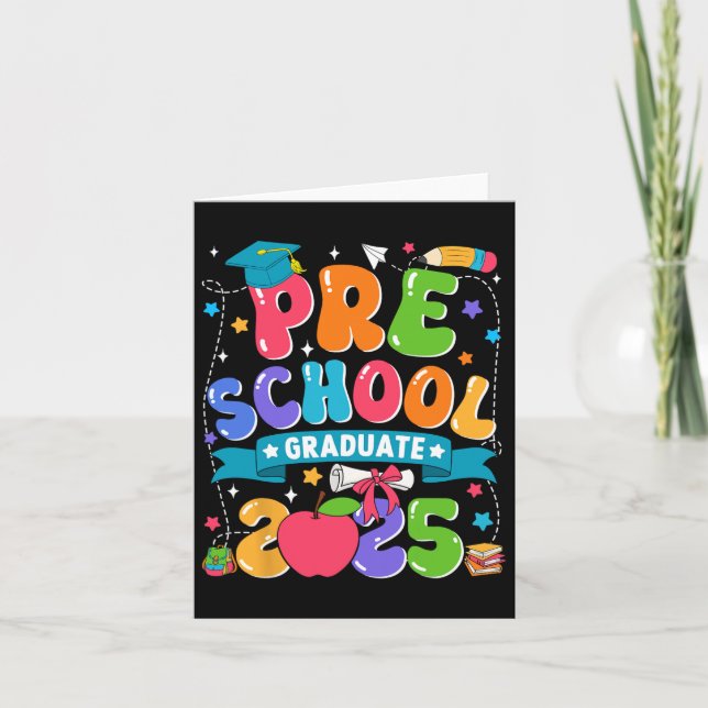 Preschool Graduation 2025 Kids Boys Girls Back To  Card (Front)