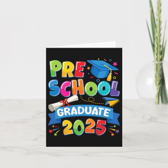 Preschool Graduation 2025 Pre-k Graduate Kids Boys Card (Front)