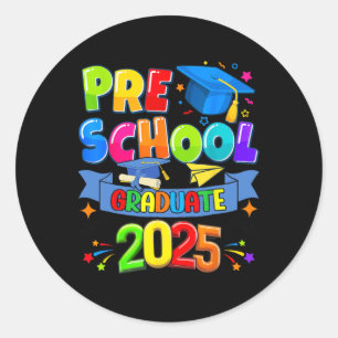Preschool Graduation 2025 Pre-k Graduate Kids Boys Classic Round Sticker