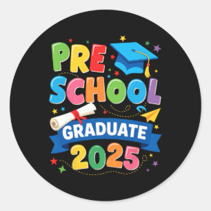 Preschool Graduation 2025 Pre-k Graduate Kids Boys Classic Round Sticker