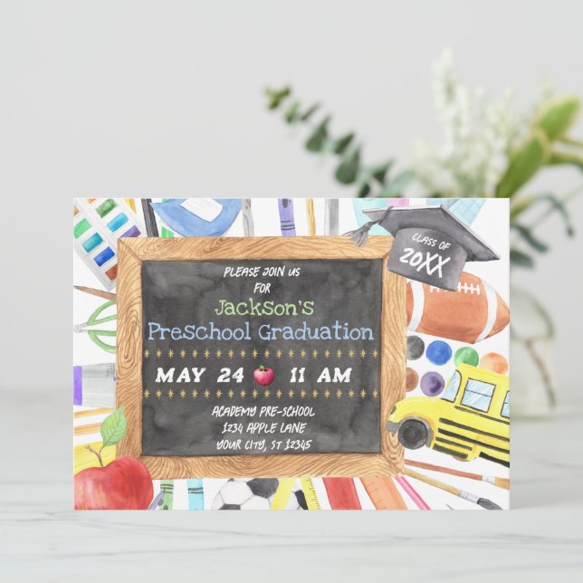 Preschool Graduation Ceremony Announcement Invite (Standing Front)