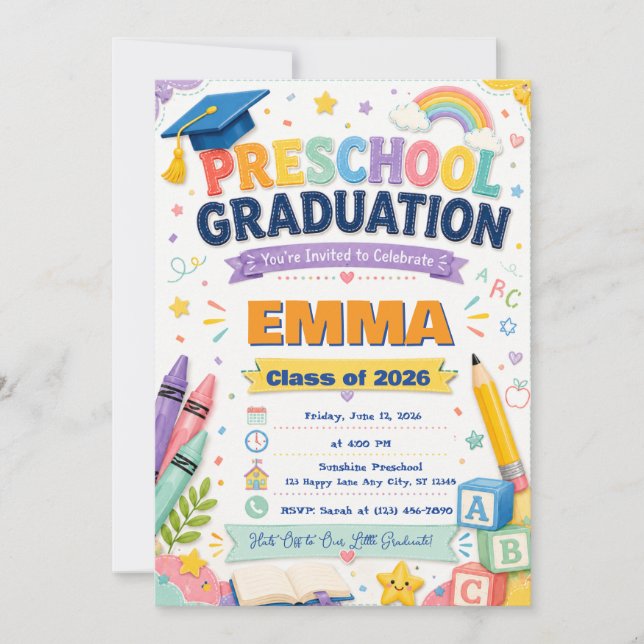 Preschool Graduation Invitation | Class of 2026 (Front)