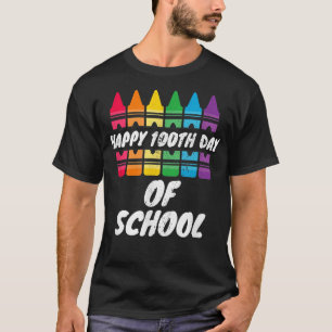 Preschool Happy 100th Day Of School Crayon Teacher T-Shirt