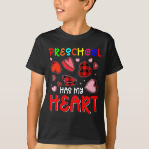 Preschool Has My Heart Valentines Hearts Teacher  T-Shirt
