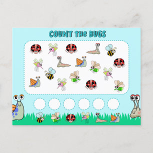Preschool Insect Counting Math Activity  Postcard