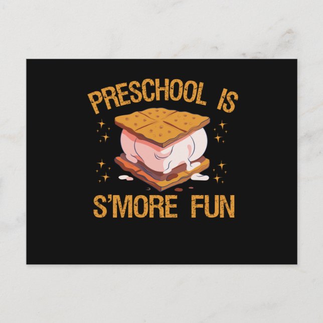 Preschool is S'more Fun Funny Fall Outdoors Gift Postcard (Front)