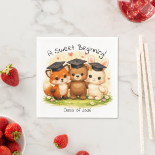 Preschool Kindergarten Fox Bear Bunny Party Napkin