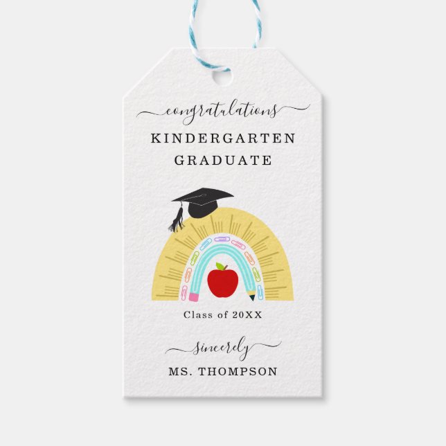 Preschool / Kindergarten Graduation Favour Tag (Front)