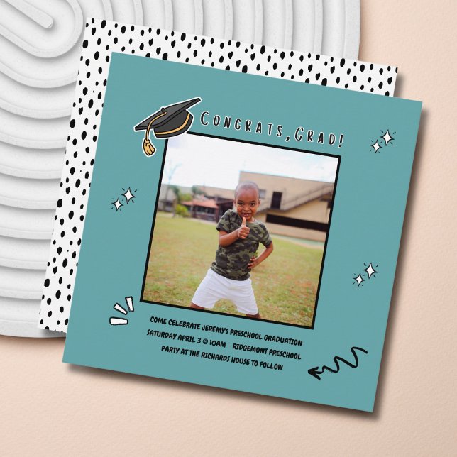 Preschool Kindergarten Graduation Party Invitation (Creator Uploaded)