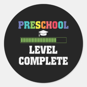Preschool Level Complete Back To School Graduation Classic Round Sticker