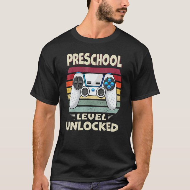 Preschool Level Unlocked Video Game Back To School T-Shirt (Front)