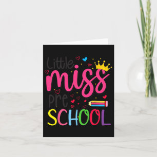 Preschool Little Miss Back To School Girls Prescho Card