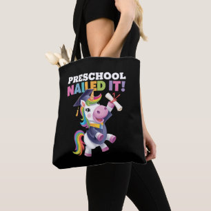 Preschool Nailed It Unicorn Graduation Cap Tote Bag