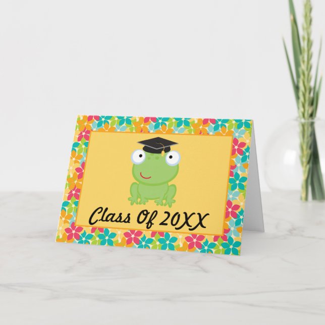 Preschool or Kindergarten Frog Graduation Card (Front)