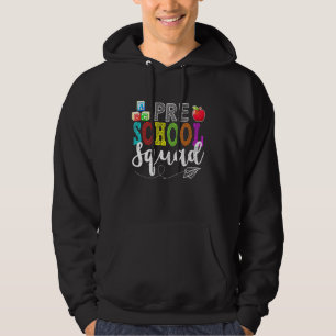 Preschool Pre-K Squad Teachers Students Team Back  Hoodie