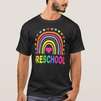 Preschool Rainbow Girls Boys Kids Teacher Back To  T-Shirt