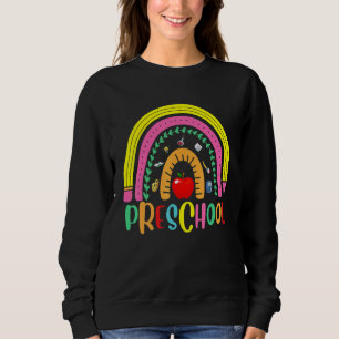 Preschool Rainbow Girls Boys Teacher Team Pre K Sq Sweatshirt