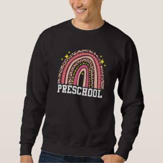 Preschool Rainbow Leopard Back To School Teacher G Sweatshirt