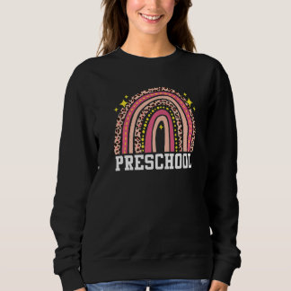 Preschool Rainbow Leopard Back To School Teacher G Sweatshirt