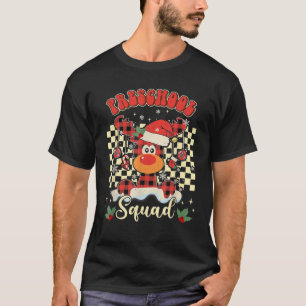 Preschool Reindeer Christmas Funny Teacher Squad X T-Shirt