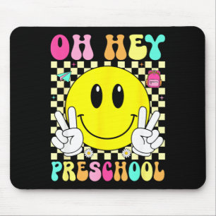Preschool retro smile face back to school first mouse pad