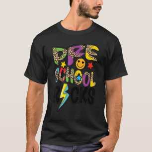 Preschool Rocks Leopard Back To School T-Shirt
