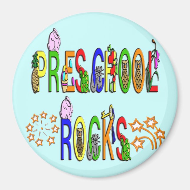 Preschool Rocks - Stars Magnet (Front)