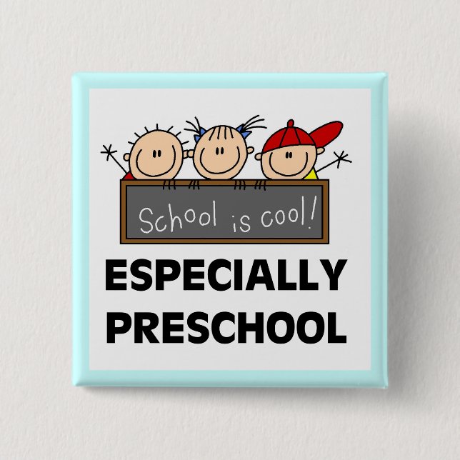 Preschool School is Cool Tshirts and Gifts 15 Cm Square Badge (Front)
