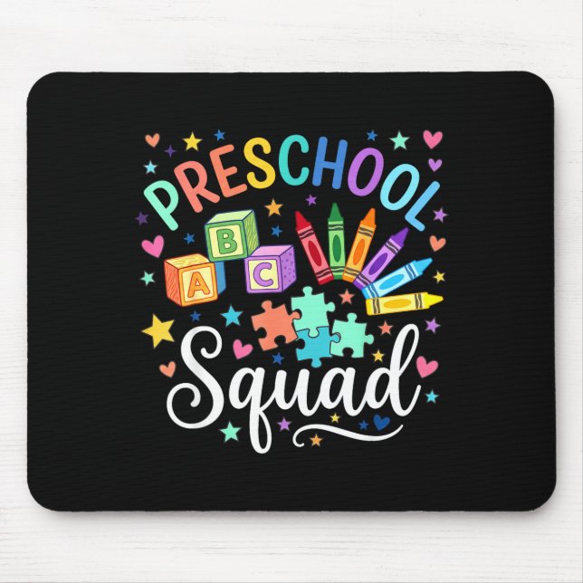 Preschool squad back to school cute cool teacher mouse pad (Front)