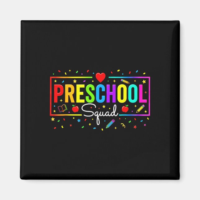 Preschool squad back to school preschool student magnet (Front)