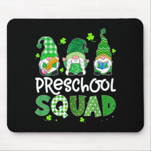 Preschool squad gnome teacher lucky shamrock st mouse pad