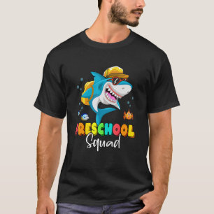 Preschool Squad Shark Backpack Back To School Boy T-Shirt
