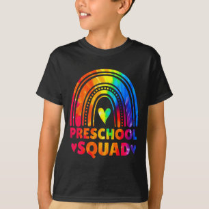 Preschool squad teacher girls tie dye back to T-Shirt