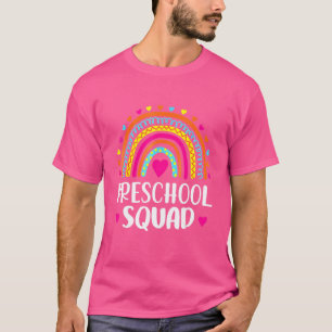 Preschool Squad Teacher Rainbow Back To School T-Shirt
