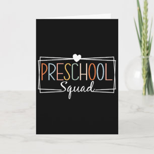Preschool Squad Teachers Kids Preschool Back To Sc Card