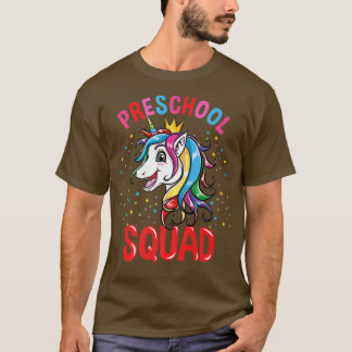 Preschool Squad Unicorn Girls Back To School  T-Shirt