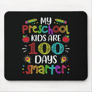 Preschool Teacher 100 Days Smarter 100th Day Of Sc Mouse Pad