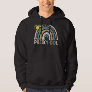Preschool Teacher Boho Rainbow Back To School Appr Hoodie