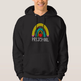 Preschool Teacher Boys Girls Back To School Rainbo Hoodie